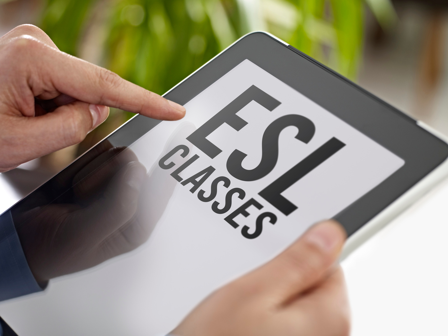 Searching for ESL classes on tablet computer
